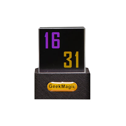 Crystal Cube Smart Weather Station & Digital Clock with Holographic Display and GIF Album